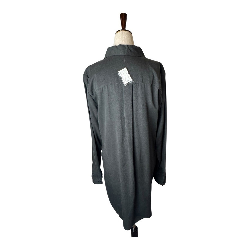 Michael Stars Dress Women Large Black Collared Long Sleeve Shirt Dress Mini NWT - Picture 2 of 11